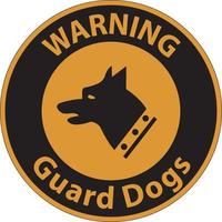 varning vakthundar på patrull symbol tecken på vit bakgrund vektor