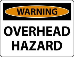 varning overhead hazard tecken på vit bakgrund vektor