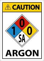 nfpa caution argon 1-0-0-sa skylt på vit bakgrund vektor