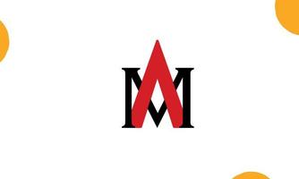 alfabetet bokstäver initialer monogram logotyp ma, am, m och a vektor