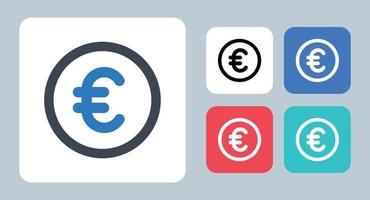 Euro-Symbol - Vektor-Illustration. euro, bargeld, münze, währung, europäisch, finanzen, geld, linie, umriss, flach, symbole . vektor