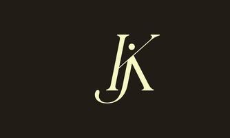 alphabet buchstaben initialen monogramm logo jk, kj, j und k vektor