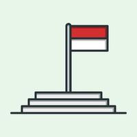 indonesiska flaggan för att fira Indonesiens självständighetsdag vektor