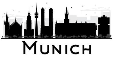 münchen stadt skyline schwarz-weiß silhouette. vektor