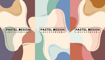 abstrakter gewellter und floraler Hintergrund Pastellfarben-Design-Set