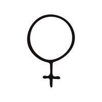 Frau Symbol Hand im Doodle-Stil gezeichnet. , Strichzeichnungen, nordisch, skandinavisch, Minimalismus, monochromes Symbol Aufkleber Geschlecht vektor