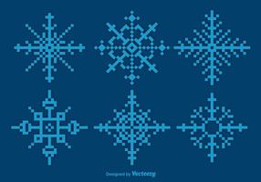 Pixeles blaue Schneeflocken vektor