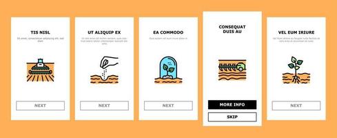 sådd jordbruket onboarding ikoner som vektor