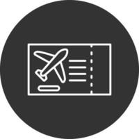 Umgekehrtes Symbol für die Flugticketlinie vektor