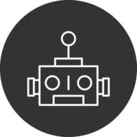 Roboterlinie invertiertes Symbol vektor