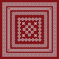 halsduk bandana tribal mönster. design för kvinna hijab, boho matta, bandana, halsband, batik, matta, sjal, örngott. fyrkantigt mönster designstil vektor