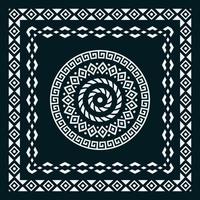 halsduk bandana tribal mönster. design för kvinna hijab, boho matta, bandana, halsband, batik, matta, sjal, örngott. fyrkantigt mönster designstil vektor