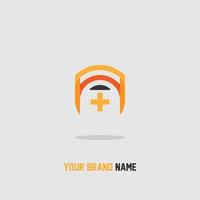 Logo-Icon-Design Wegbeschreibung Schatten orange Luxus trendy einfach für Unternehmen, eps 10 vektor