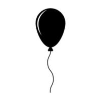 Ballon schwarzes Vektorsymbol isoliert auf weißem Hintergrund vektor