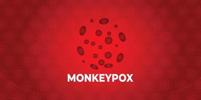 symtom eller försiktighetsåtgärder. appox virus utbrott pandemi design med mikroskopisk vy bakgrund. vektor illustration. Monkeypox virus banner för medvetenhet och varning mot sjukdomsspridning.
