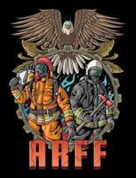 brandman brandbekämpning hjältar rädda illustration symbol vektor