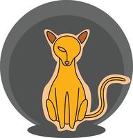 orange katt logotyp koncept platt vektorillustration för maskot eller designelement vektor