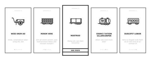 Anhängertransport-Onboarding-Symbole setzen Vektor