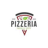 Illustration Vektorgrafik Logo italienische Pizzeria perfekt für Fast-Food-Restaurant. Linienstil minimalistisches Pizza-Restaurant-Vektorsymbol vektor