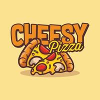 käsige pizza handgezeichnete vektorgekritzelillustration vektorgrafik perfekt für fast food, pizzeria, café, t-shirt, aufkleber, druck, banner, bar, restaurant ect vektor