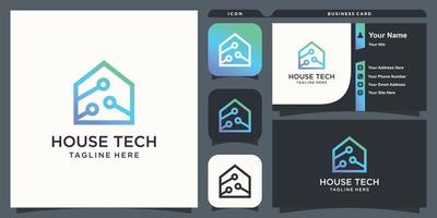 hus teknisk logotyp design för företag och teknik premium vektor