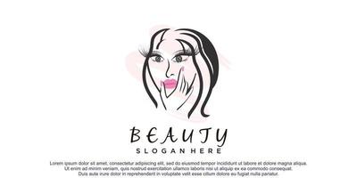 Beauty-Frauen-Logo-Design-Konzept und Beauty-Wimpern-Erweiterungskonzept vektor