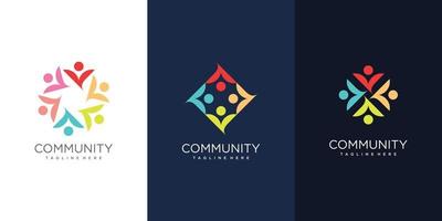 Community-Logo-Designkonzept mit Premium-Vektor im abstrakten Stil vektor