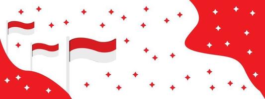 flaggenhintergrund mit indonesischem unabhängigkeitsstern. für den 17. august auf feuerwerkshintergrund. plakat zur feier des nationaltages von indonesien. vektor