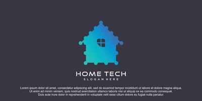 Home-Tech-Logo-Design-Konzept Premium-Vektor vektor