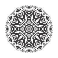 cirkelmönster kronblad blomma av mandala med flera färger, vektor blommiga mandala avslappningsmönster unik design med svart, handritat mönster, koncept meditation och relax