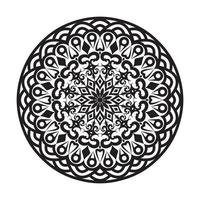 Mandala-Linienillustration, handgezeichnetes Zentangle-Mandala, rundes Ornament-Mandala-Muster, dekorative Vintage-Elemente vektor