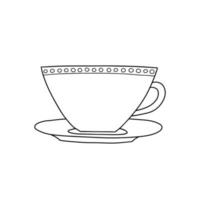 Vektor-Doodle Tasse Tee und Kaffee Illustration. Schwarz-Weiß-Kaffeetasse-Vektor-Cliparts vektor