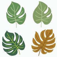 enkelhet monstera blad frihand kontinuerlig linjeritning platt design. vektor