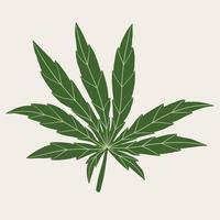 Einfachheit Cannabisblatt Freihandzeichnung. vektor