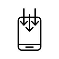 ladda ner till telefonikonen vektor. isolerade kontur symbol illustration vektor