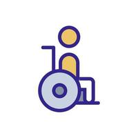 funktionshindrad person i en rullstol ikon vektor kontur illustration