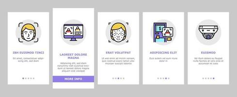 ansikte id-teknik onboarding ikoner som vektor