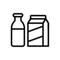 Milch in der Flasche und in der Beutelikone, Vektorgrafik vektor