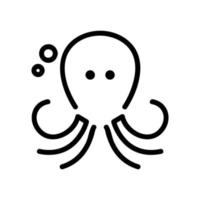 Sea Octopus bei Verlust Symbol Vektor Umriss Illustration