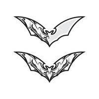 Fledermauslogo Tier und Vektor, Flügel, Schwarz, Halloween, Vampir, Gothic, Illustration, Design Fledermausikone vektor