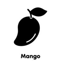 Mango-Glyphe-Symbol, Vektor, Illustration. vektor