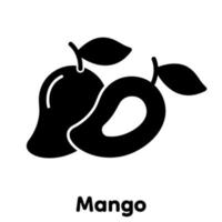 mango glyf ikon, vektor, illustration. vektor