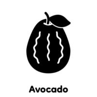 Avocado-Glyphe-Symbol, Vektor, Illustration. vektor