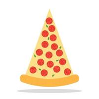 tecknad pizza platt vektorillustration isolerad på vit bakgrund. passar din mataffisch, klistermärke och menydesign vektor