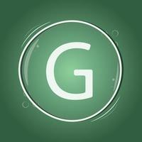 g Brief Kreis Logo Design grüner Hintergrund flache Vektor-Smart-Illustration vektor