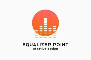 Equalizer-Logo-Design, Equalizer-Symbol mit kreativem und einfachem Konzept in Punkten vektor