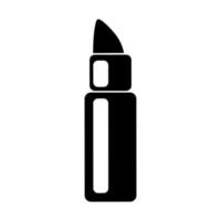 Lippenstift-Symbol. einfaches schwarz-weißes logo der lippenstiftillustration. vektor