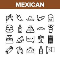 mexikanska traditionella samling ikoner som vektor