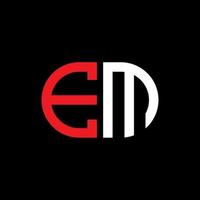 EM-Brief-Logo kreatives Design mit Vektorgrafik vektor