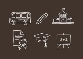 Schule Doodle Vector Icons